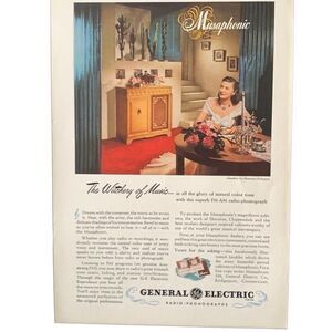 Vintage 1947 General Electric GE Musaphonic Ad Advertisement